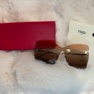 Fendi Red and Brown Sunglasses